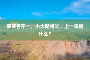 夷突各不一，小大略相半。上一句是什么？