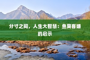分寸之间，人生大智慧：鱼臭客嫌的启示