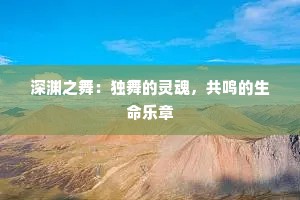 深渊之舞：独舞的灵魂，共鸣的生命乐章