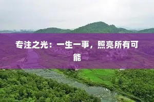 专注之光：一生一事，照亮所有可能
