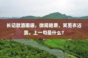 长记歌酒阑珊，微闻暗麝，笑觅衣沾露。上一句是什么？