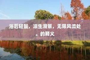 浴后轻鬟，凉生滑簟，无限风流处。的释义