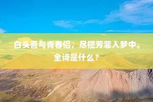 白头喜与青春侣，尽揽芳菲入梦中。全诗是什么？