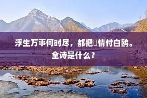 浮生万事何时尽，都把閒情付白鸥。全诗是什么？