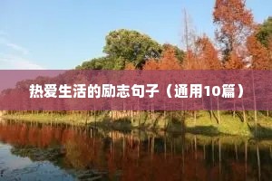 热爱生活的励志句子（通用10篇）