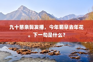 九十慈亲鬓发播，今年菊早去年花。下一句是什么？