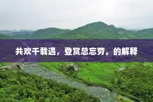 共欢千载遇，登赏总忘劳。的解释