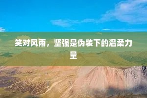 笑对风雨，坚强是伪装下的温柔力量