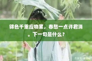 锦色千重应物累，春愁一点许君消。下一句是什么？