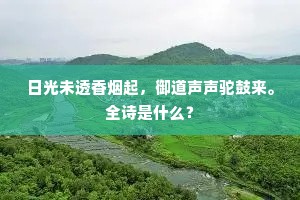 日光未透香烟起，御道声声驼鼓来。全诗是什么？