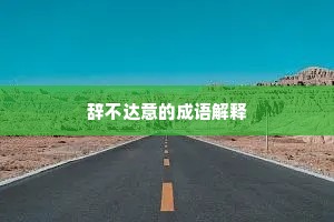 辞不达意的成语解释