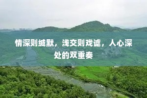 情深则缄默，浅交则戏谑，人心深处的双重奏