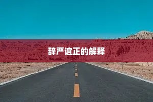 辞严谊正的解释