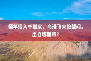 幡竿插入千岩底，鸟语飞来绝壁间。出自哪首诗？