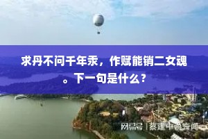求丹不问千年汞，作赋能销二女魂。下一句是什么？