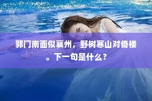 郭门南面似襄州，野树寒山对倚楼。下一句是什么？