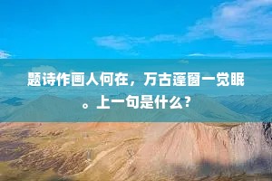 题诗作画人何在，万古蓬窗一觉眠。上一句是什么？