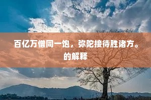 百亿万僧同一饱，弥陀接待胜诸方。的解释