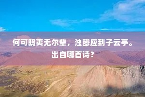 何可鸱夷无尔辈，浊醪应到子云亭。出自哪首诗？