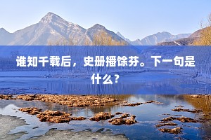 谁知千载后，史册播馀芬。下一句是什么？