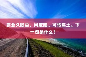 霸业久随尘，问咸阳、可怜焦土。下一句是什么？