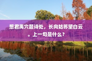 想君禹穴题诗处，长向姑苏望白云。上一句是什么？