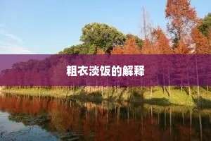 粗衣淡饭的解释