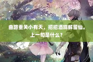 曲路重关小有天，招招酒旆解留仙。上一句是什么？