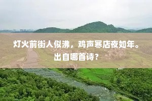 灯火前街人似沸，鸡声寒店夜如年。出自哪首诗？