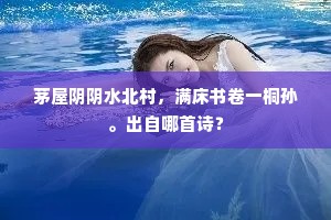 茅屋阴阴水北村，满床书卷一桐孙。出自哪首诗？