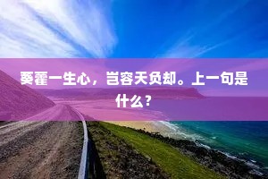葵藿一生心，岂容天负却。上一句是什么？