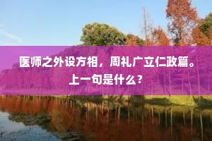 医师之外设方相，周礼广立仁政篇。上一句是什么？
