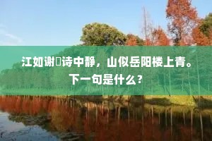 江如谢朓诗中静，山似岳阳楼上青。下一句是什么？
