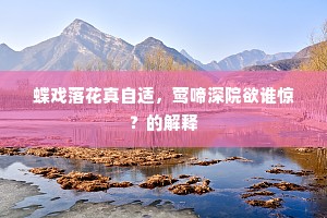 蝶戏落花真自适，莺啼深院欲谁惊？的解释