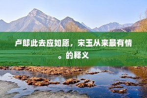 卢郎此去应如愿，宋玉从来最有情。的释义