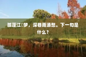 孤蓬江貯梦，深巷雨添愁。下一句是什么？