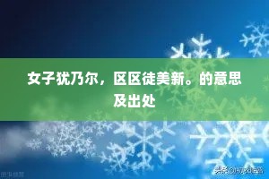 女子犹乃尔，区区徒美新。的意思及出处