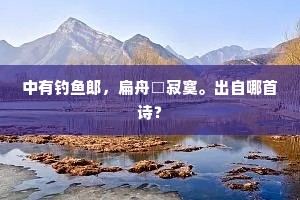 中有钓鱼郎，扁舟□寂寞。出自哪首诗？