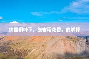 拂窗桐叶下，绕舍稻花香。的解释