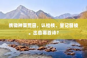 携锄种菜荒田，认桂枝、量记窗棱。出自哪首诗？