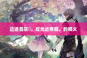 迈迹昌宗祏，观光近帝阍。的释义