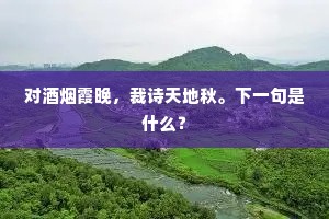 对酒烟霞晚，裁诗天地秋。下一句是什么？