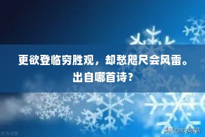 更欲登临穷胜观，却愁咫尺会风雷。出自哪首诗？