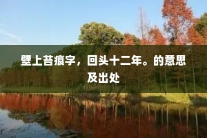 壁上苔痕字，回头十二年。的意思及出处
