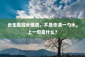 长生殿同长恨歌，不及华清一勺水。上一句是什么？