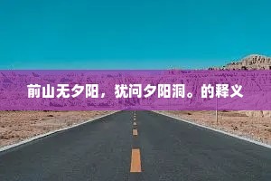 前山无夕阳，犹问夕阳洞。的释义