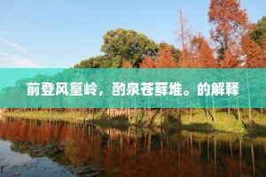 前登风篁岭，酌泉苍藓堆。的解释