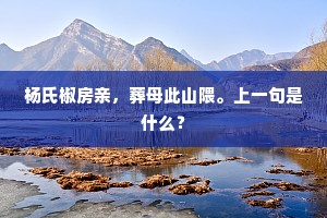 杨氏椒房亲，葬母此山隈。上一句是什么？