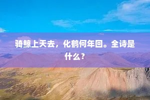 骑鲸上天去，化鹤何年回。全诗是什么？
