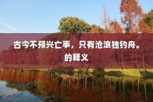 古今不预兴亡事，只有沧浪独钓舟。的释义